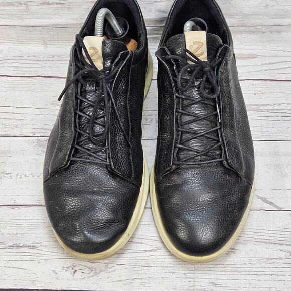 Ecco Soft 7 Men Size US 10 EU 44 Sneaker Shoes Black Leather Comfort Dress Shoes - Picture 3 of 7